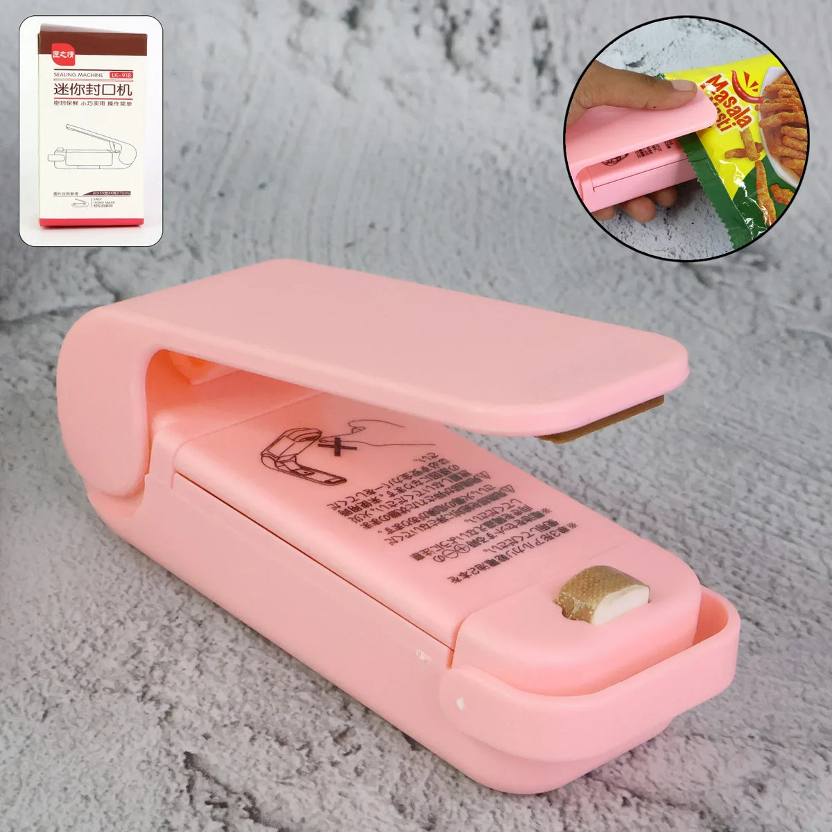 7675 Mini Sealing Machine Plastic Bag Sealer Portable Mini Super Seal Packing Plastic Bag Tool Sealing Machine Hand Held Heat (1pc) - Zidbik