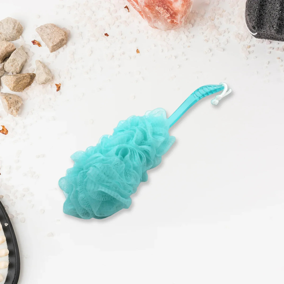 6702a Loofah Back Scrubber For Shower Long Handle Bath Sponge Shower Brush Soft Nylon Mesh Back Cleaner Washer Body Bath Brush For Women And Men Bathroom Shower Accessories (45 Cm) - Zidbik