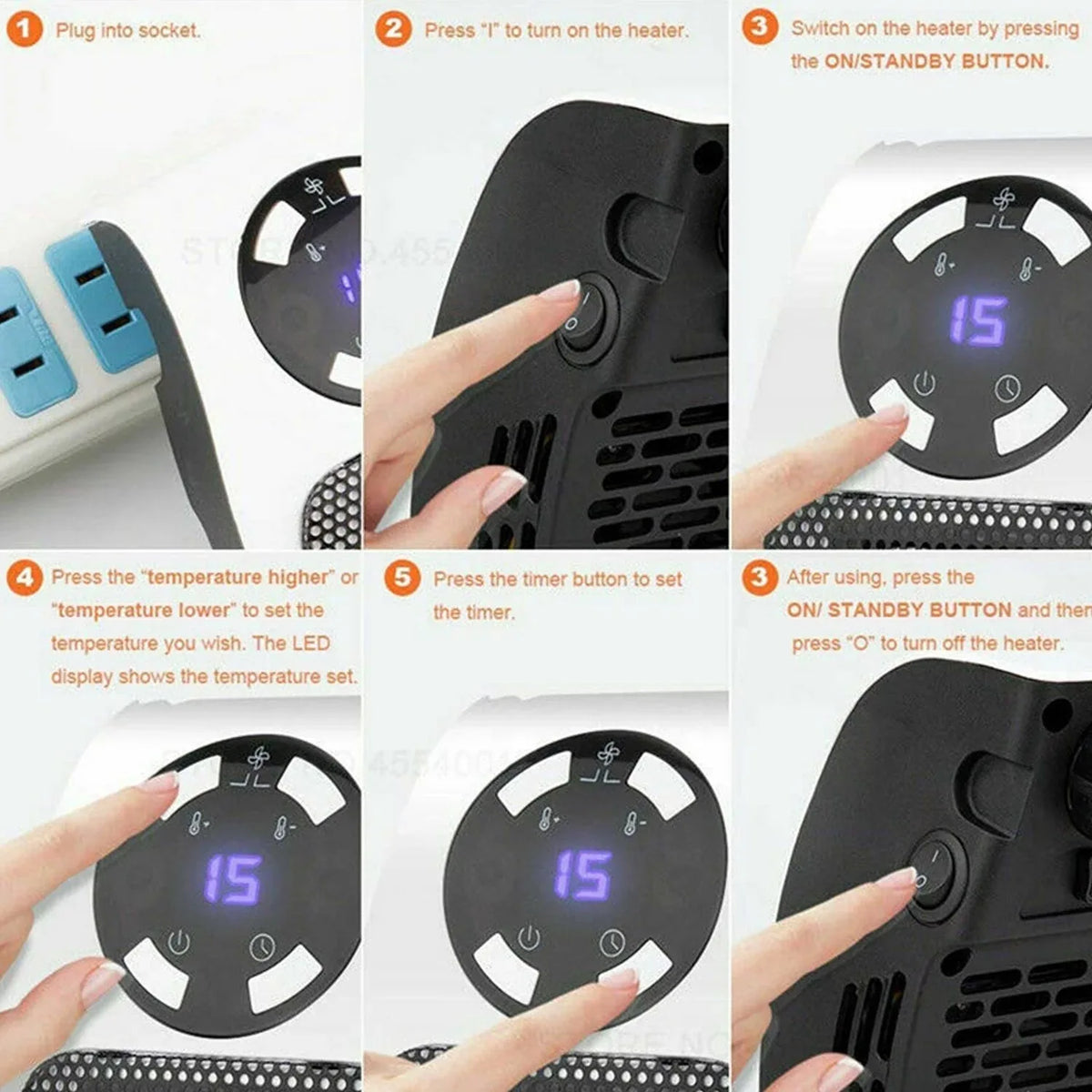 6033 Portable Electric Heater Mini Fan Heater Desktop Household - Zidbik