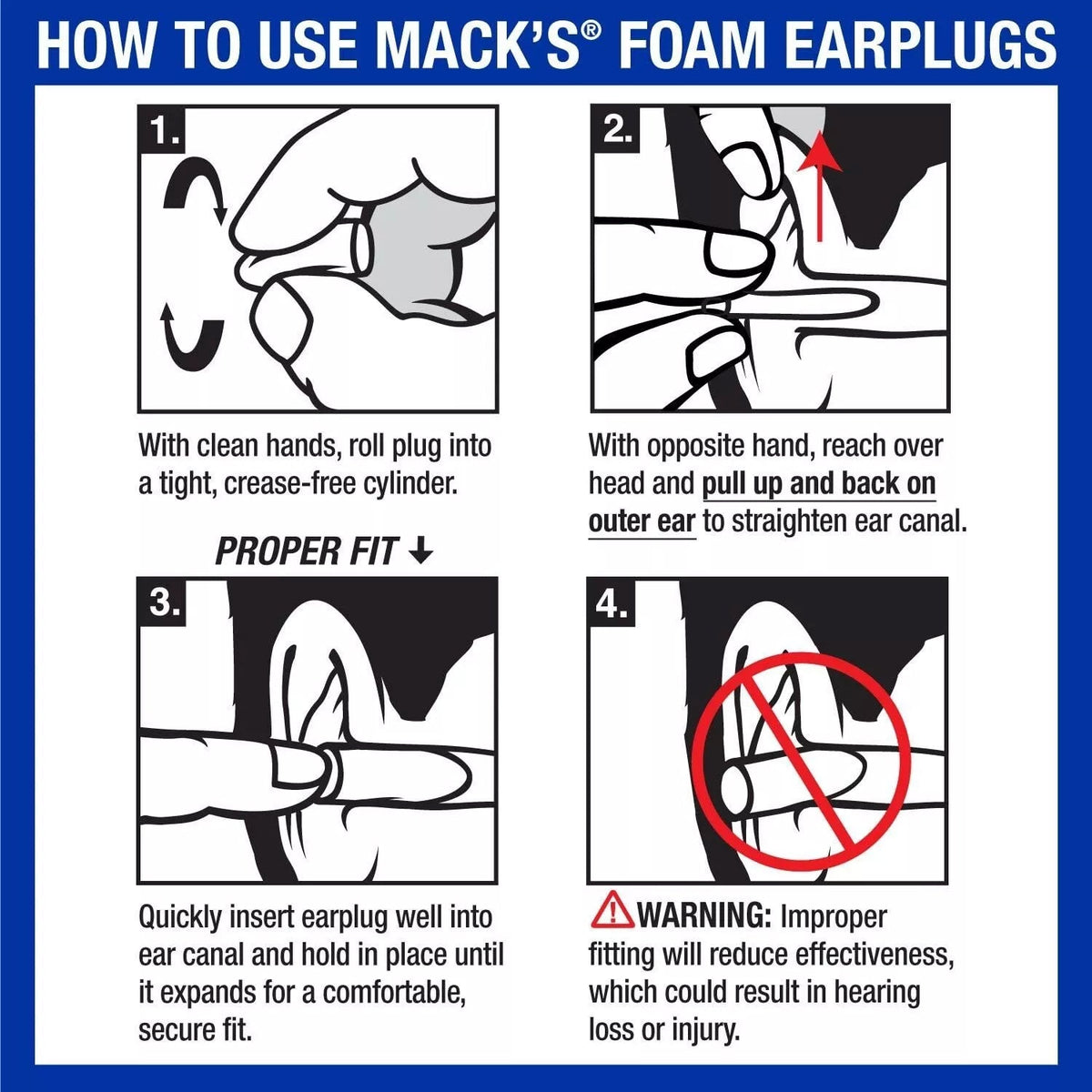 Soft Foam Earplugs - Noise-Cancelling Earplugs (4 Pairs) - Zidbik