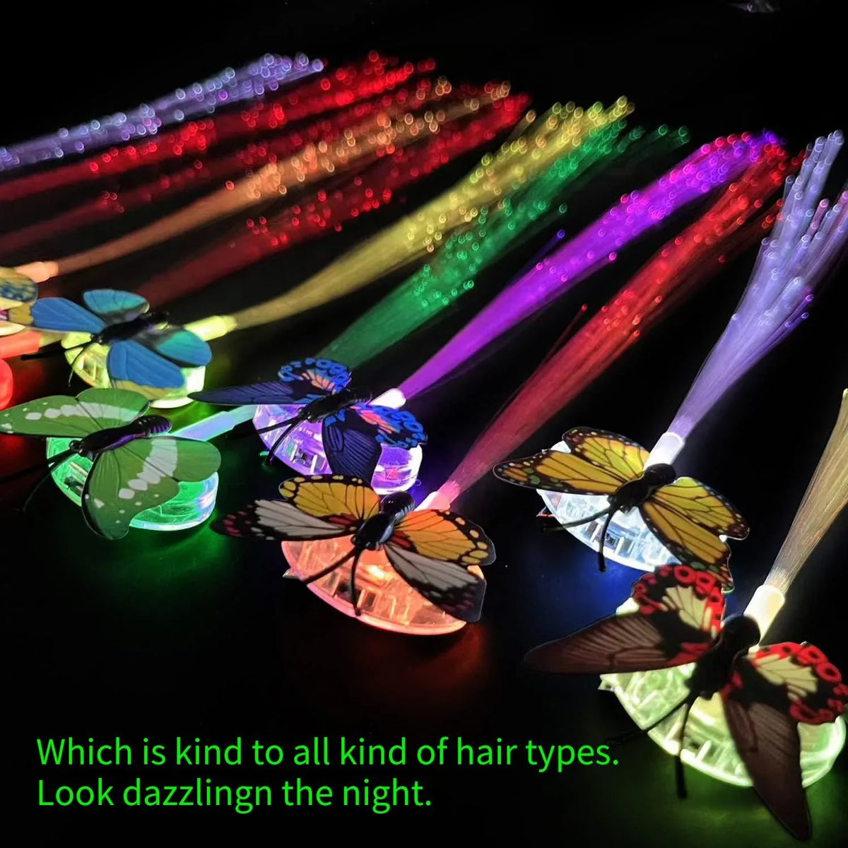 Led Butterfly Hair Braid Clip (Mix Color 1 Pc) - Zidbik