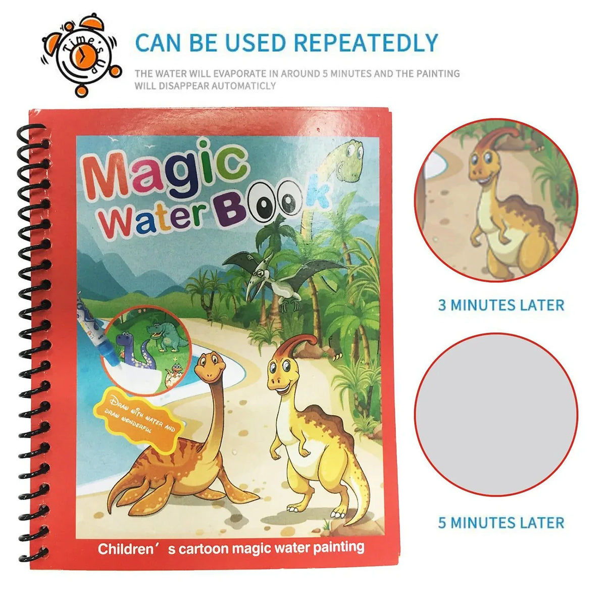 8091 Magic Water Quick Dry Book Water Coloring Book Doodle With Magic Pen Painting Board - Zidbik