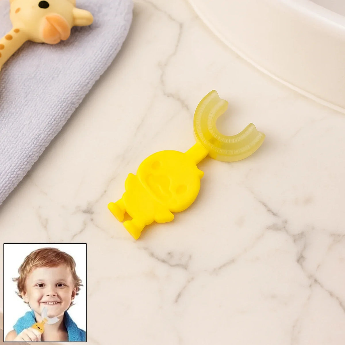 Cute Cartoon Duck U-shape Baby Toothbrush (1 Pc Mix Color) - Zidbik