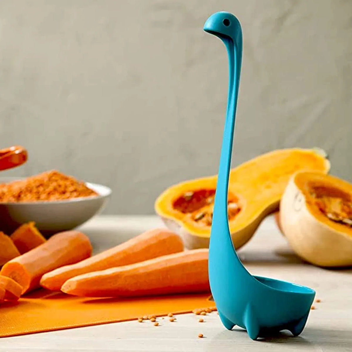 5871 Soup Spoon Creative Long Handle Standing Loch Ness Monster Colander Spoon Dinnerware Cooking Tools Kitchen Accessories - Zidbik
