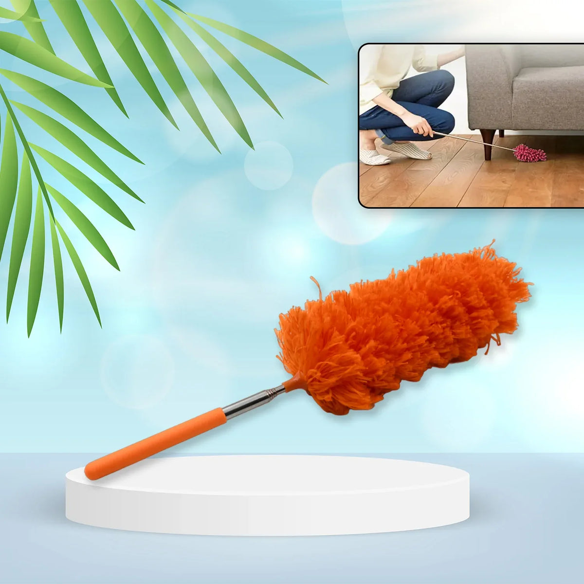 Adjustable Long Handle Microfiber Duster For Cleaning Microfiber Hand Duster Washable Microfiber Cleaning Tool Extendable Dusters For Cleaning Office Car Computer Air Condition Washable Duster - Zidbik