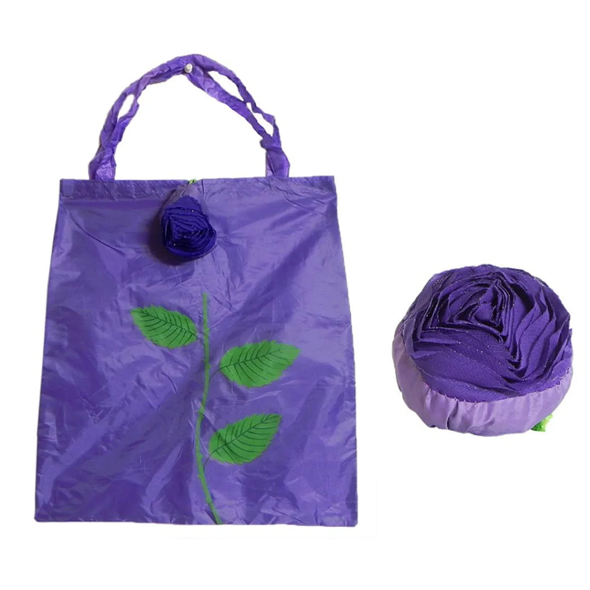7741 Foldable Bag Cute Rose Shape Cover Reusable Bag Naylon Bag Nylon Shopping Carry Bags Large Reusable Foldable Bag Eco Friendly Shopping Folds To Pocket Size Tote Grocery Shoulder Handbag Travel Bag (1pc) - Zidbik