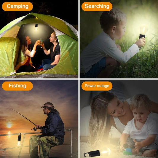 12658 Rechargeable Camping Lights For Tents Led Camping Tent Lantern 3 Lighting Modes Tent Lamp Portable Emergency Camping Lights With Clip Hook For Camping Hiking Fishing Backpacking (1 Pc) - Zidbik