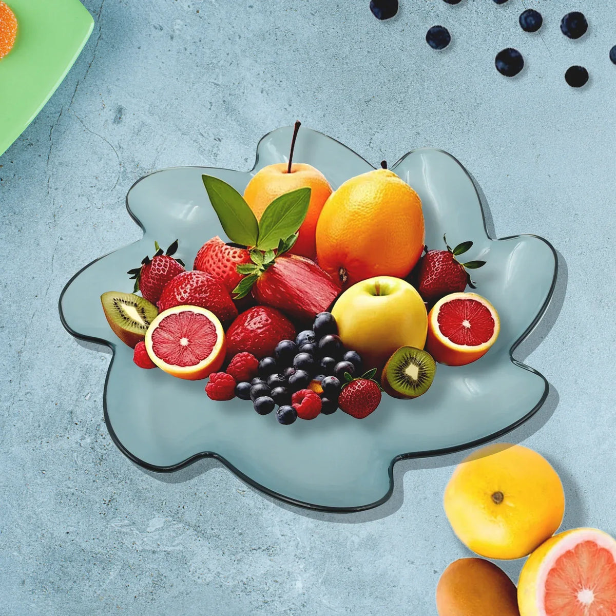 5535 Flower Shape Plastic Dinner Fruit Plate Tray Snacks Breakfast Plate Friendly Plastic Plate For Kids Party Supplies Birthday Holiday Party Dinnerware Supplies (1 Pc) - Zidbik