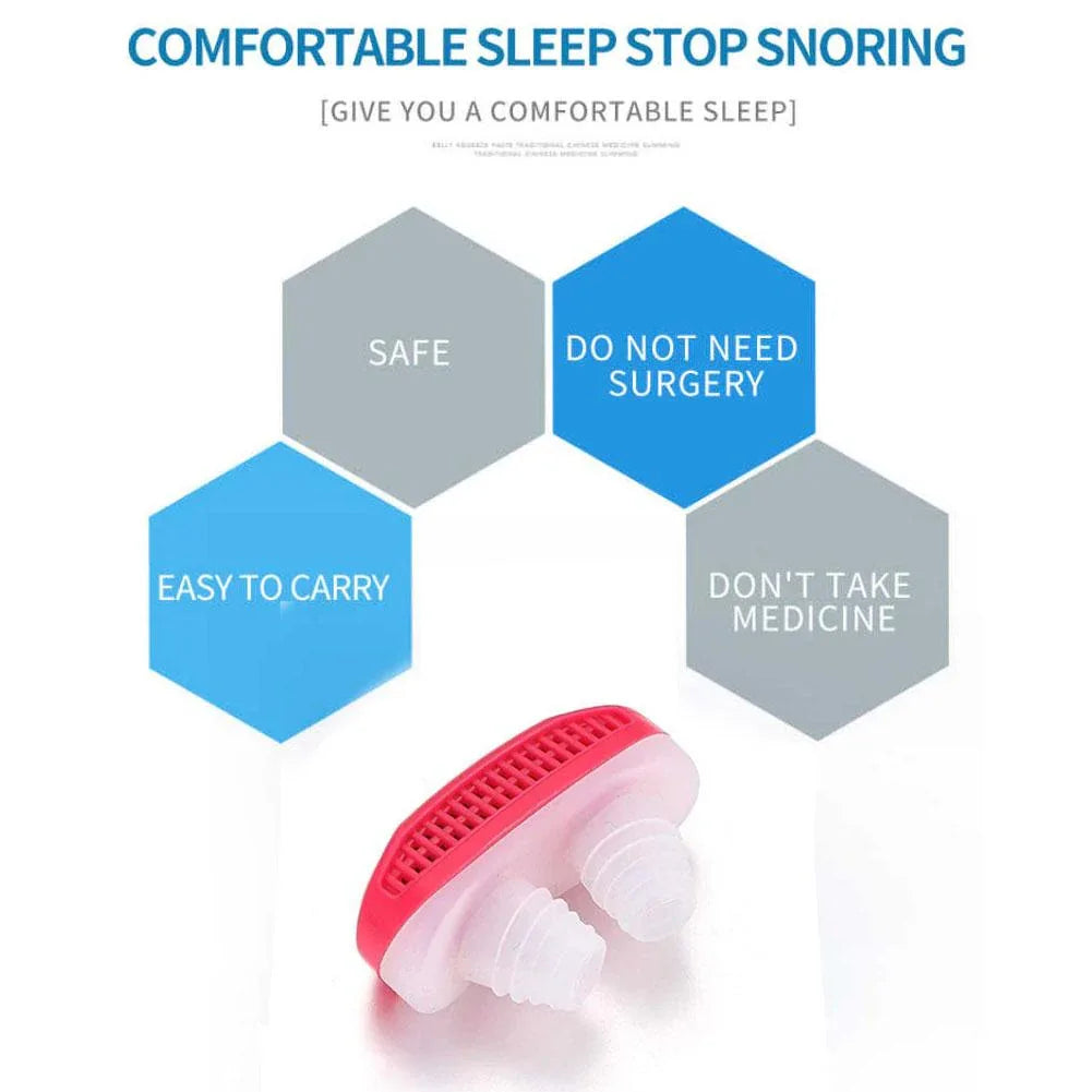 353 - 2 In 1 Anti Snoring And Air Purifier Nose Clip For Prevent Snoring And Comfortable Sleep - Zidbik