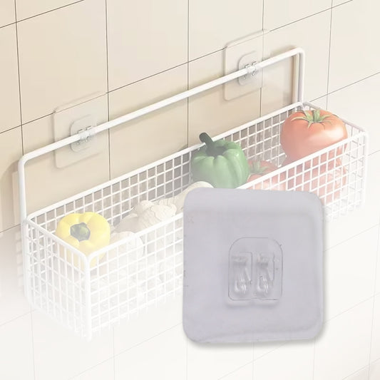 7430 Household Self Adhesive Wall Hooks Punch-free Wall-mounted Hook Seamless Transparent No Nails Drill Waterproof Hooks For Bathroom Kitchen Home (1 Pc) - Zidbik