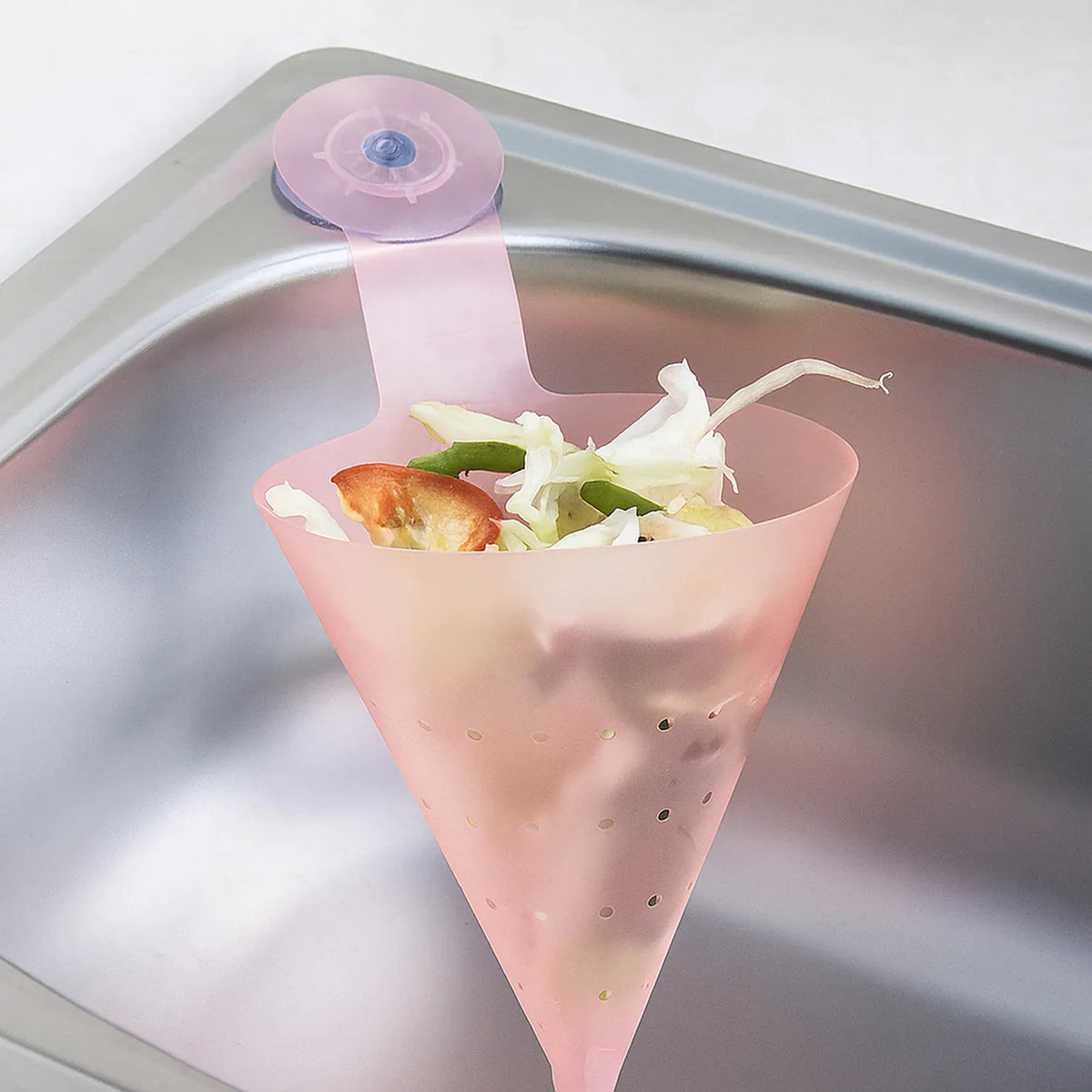 Multipurpose Hanging Sink Corner Strainer With Suction Cup (1 Pc) - Zidbik