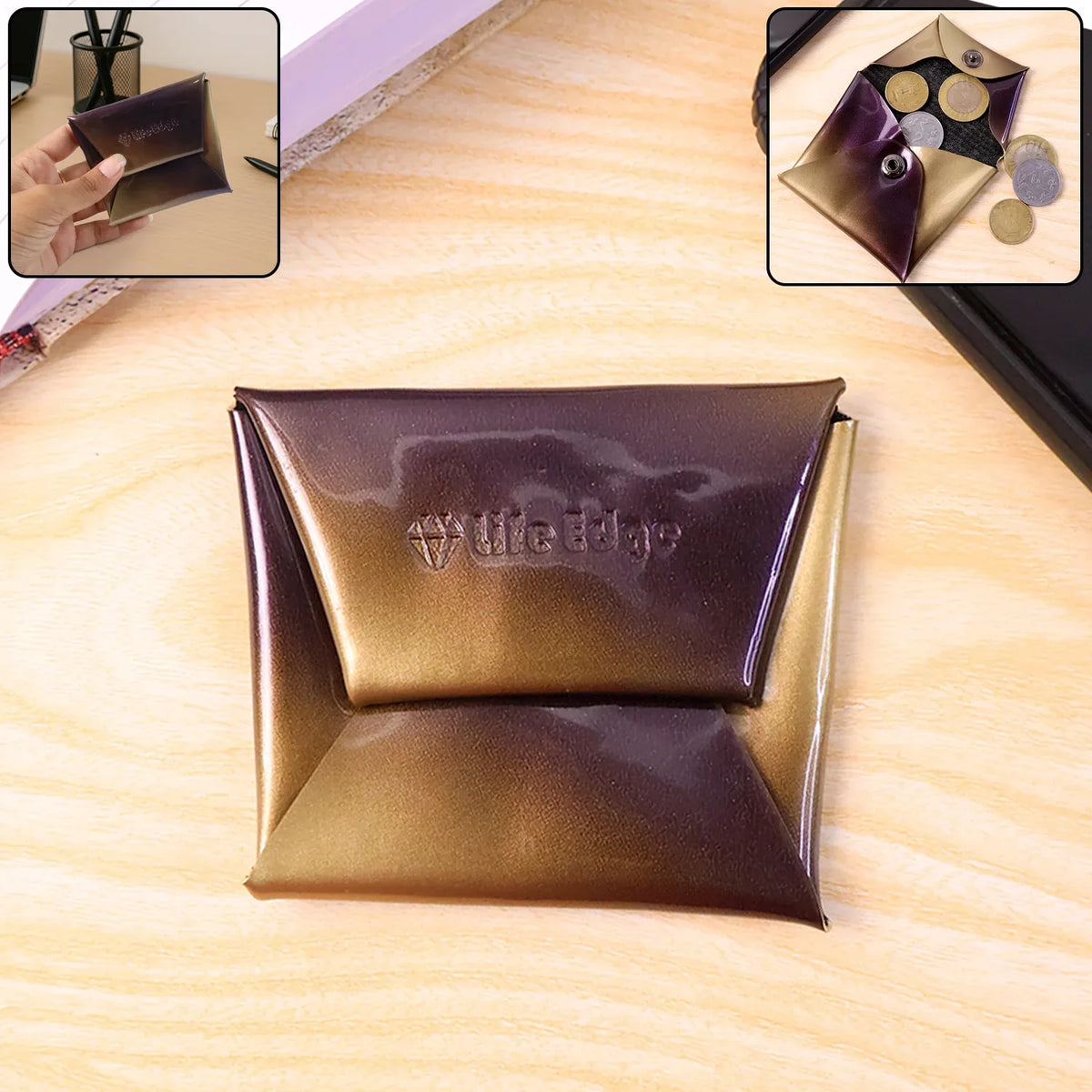 Premium Foldable Pu Leather Coin Pouch (1 Pc) - Zidbik