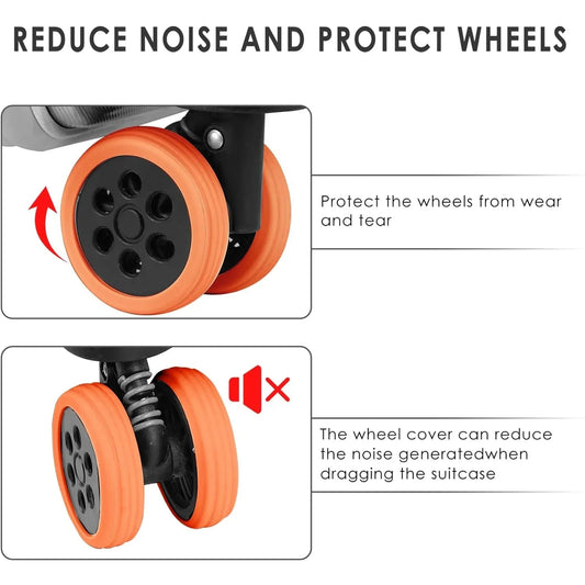 Luggage Wheel Covers 8  4 Pcs Luggage Wheel Covers For Suitcase Reduce Noise For Travel Luggage Suitcase Silicone Suitcase Wheels Cover For Protect Suitcase Wheels (8 Pcs  4 Pc Set) - Zidbik