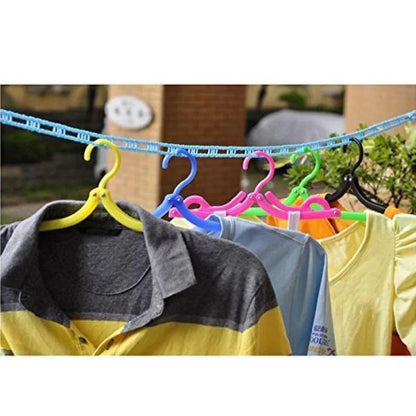 190 Clothesline Drying Nylon Rope With Hooks - Zidbik