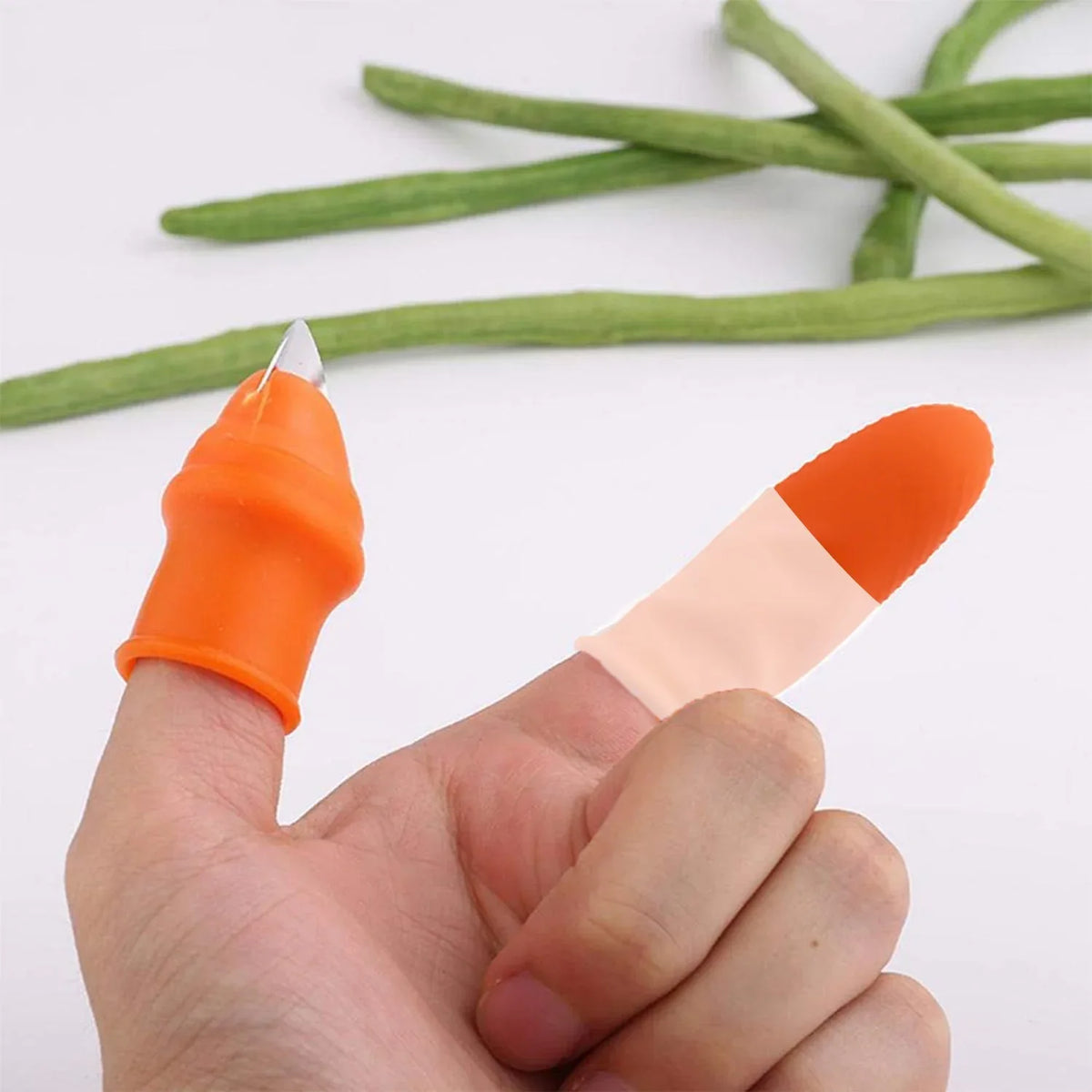 2662v 1 Pair V Thumb Cutter With Box Used In All Kinds Of Household And Official Kitchen Purposes For Peeling And Cutting Of Various Types Of Vegetables And Fruits Etc. - Zidbik