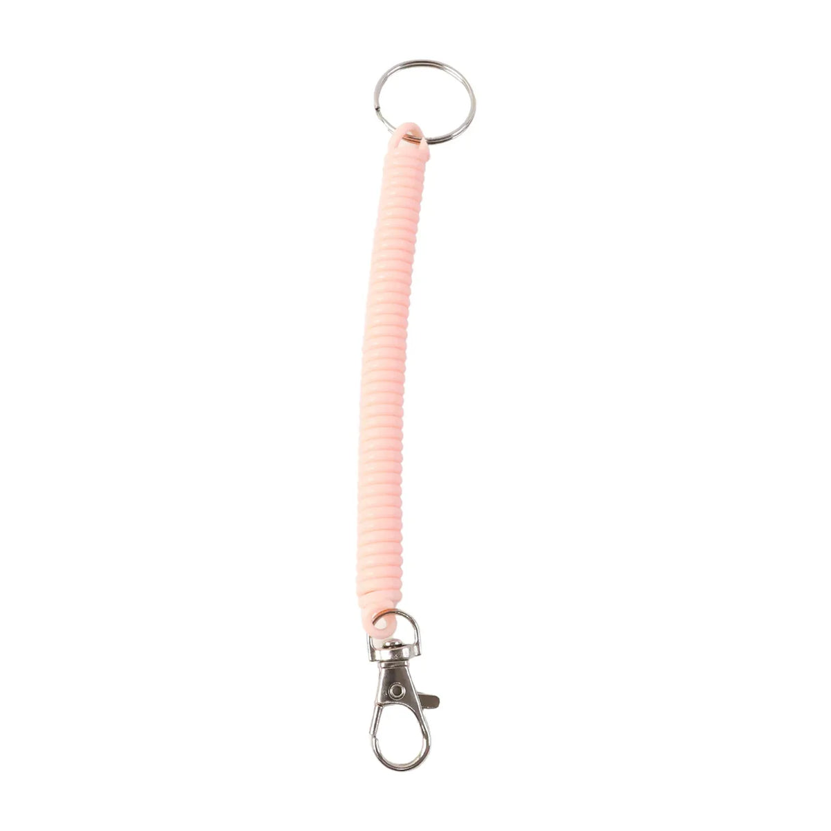 Elastic Spiral Coil Keychain Bracelet With Metal Key Ring And Clip Hook (1 Pc) - Zidbik