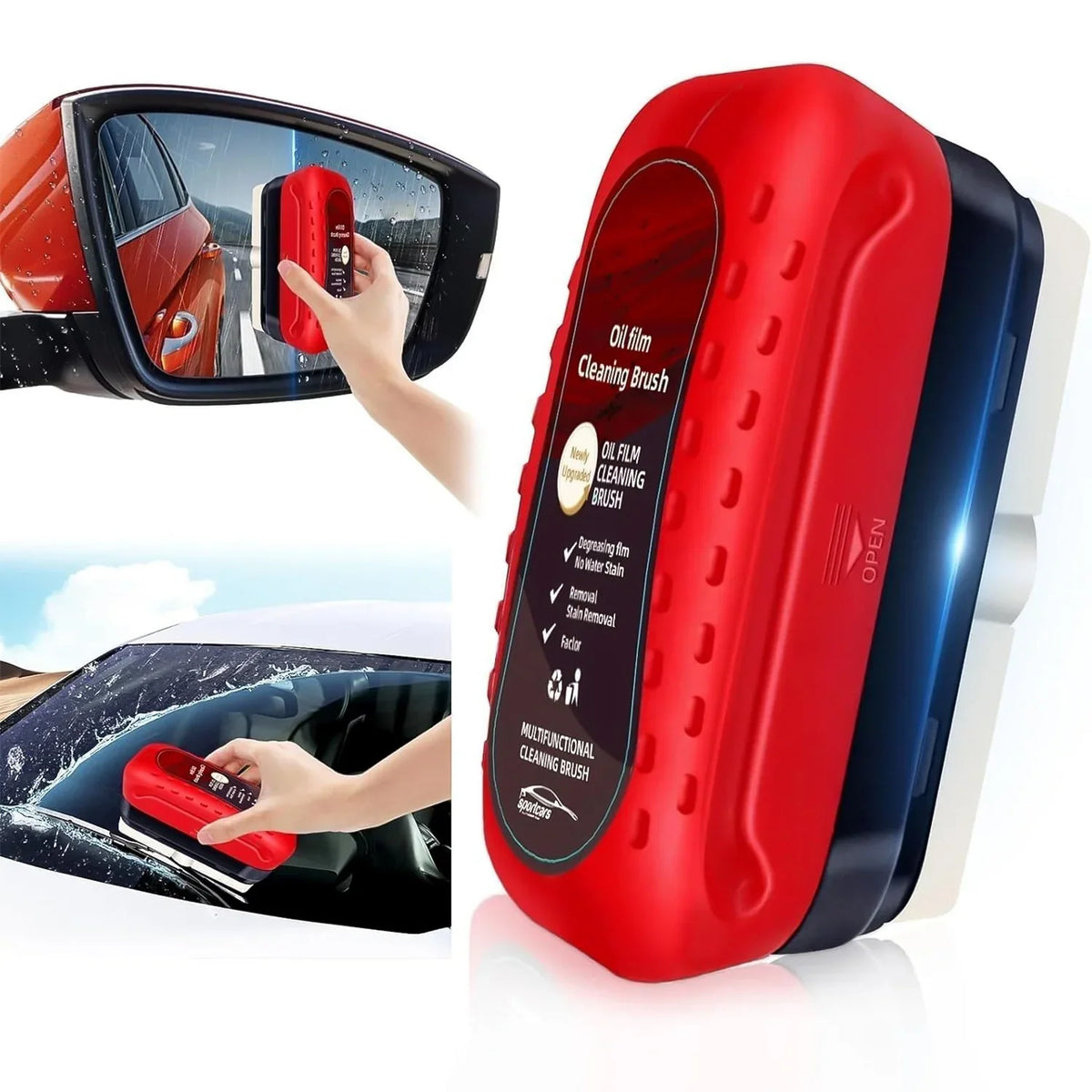 2-in-1 Car Oil Film Cleaning Brush - Zidbik