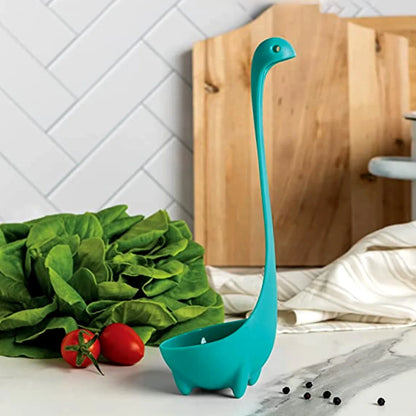 5871 Soup Spoon Creative Long Handle Standing Loch Ness Monster Colander Spoon Dinnerware Cooking Tools Kitchen Accessories - Zidbik