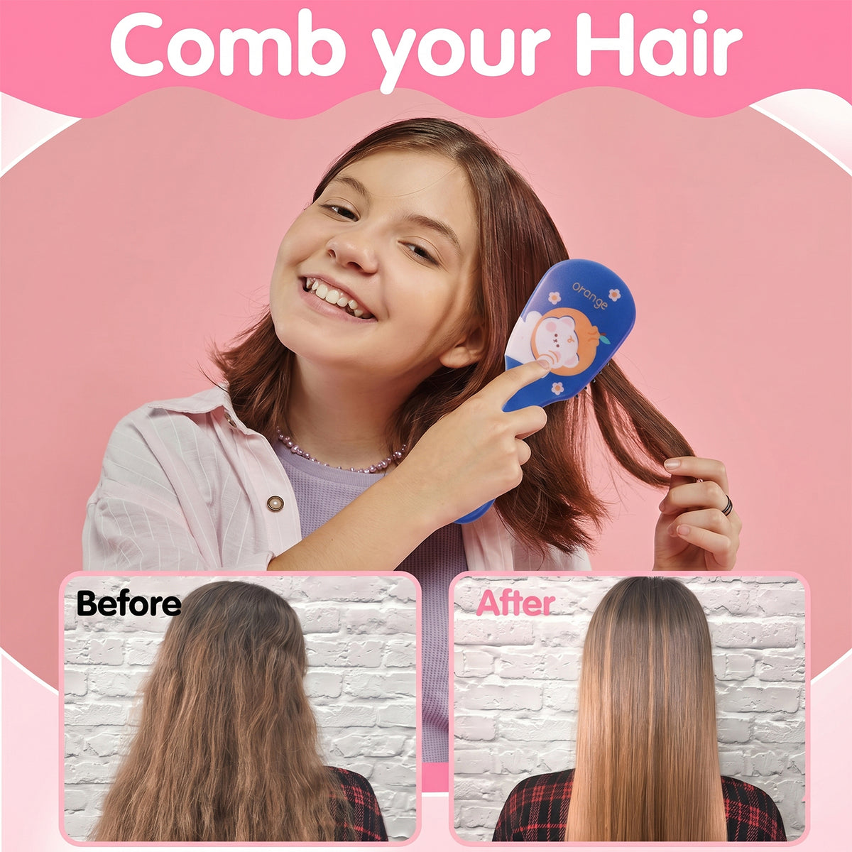 Fun And Colorful Mix Design Kids Hair Comb (1 Pc Mix Design)