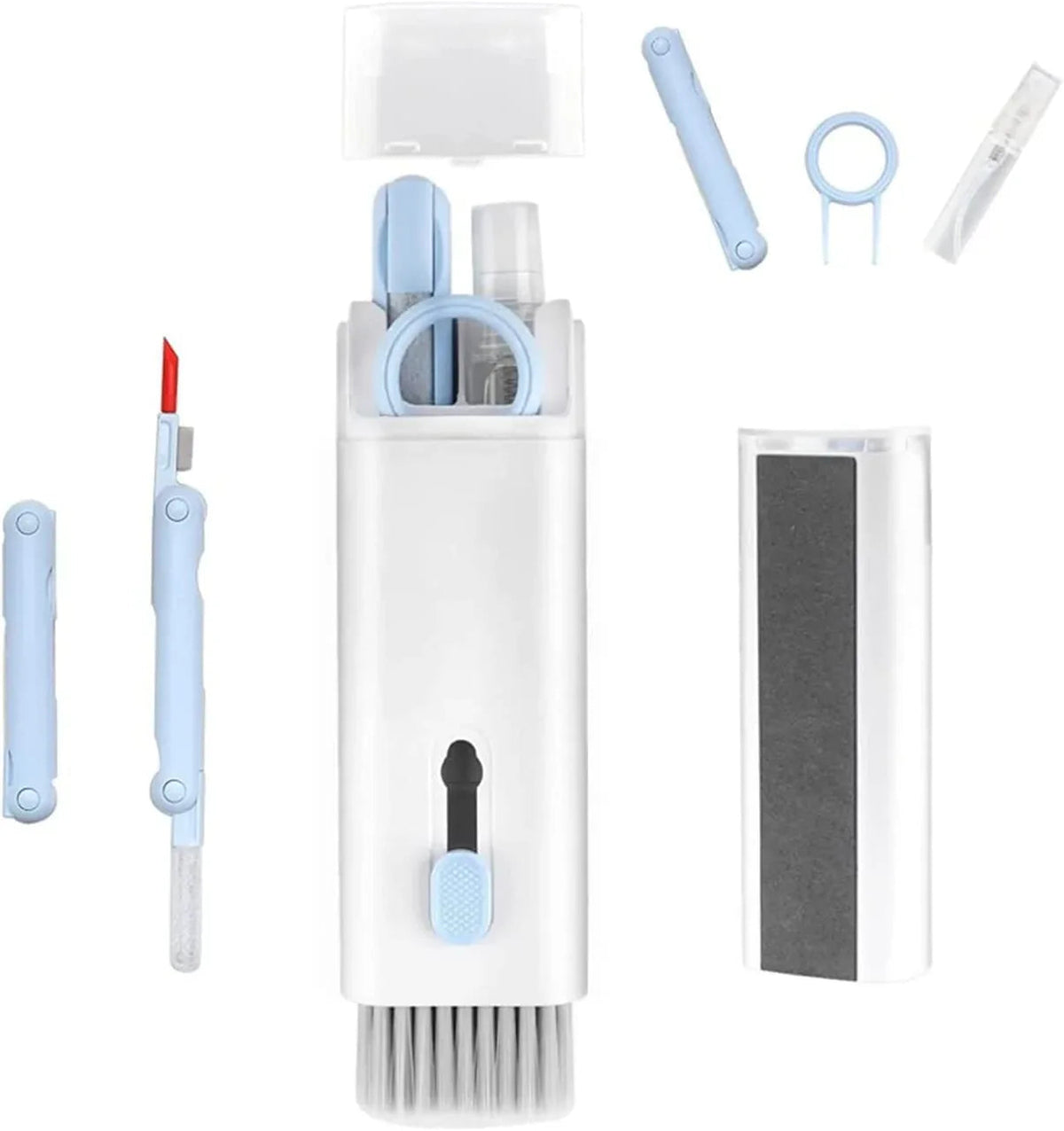 6462 7 In 1 Electronic Cleaner Kit Cleaning Kit For Monitor Keyboard Airpods Screen Dust Brush Including Soft Sweep Swipe Airpod Cleaner Pen Key Puller And Spray Bottle - Zidbik