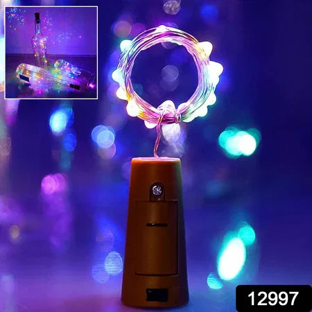 Wine Bottle Cork String Light Multi Led 2m Cable Length Copper Wire Battery Operated (Multicolor Light 1 Pc) - Zidbik