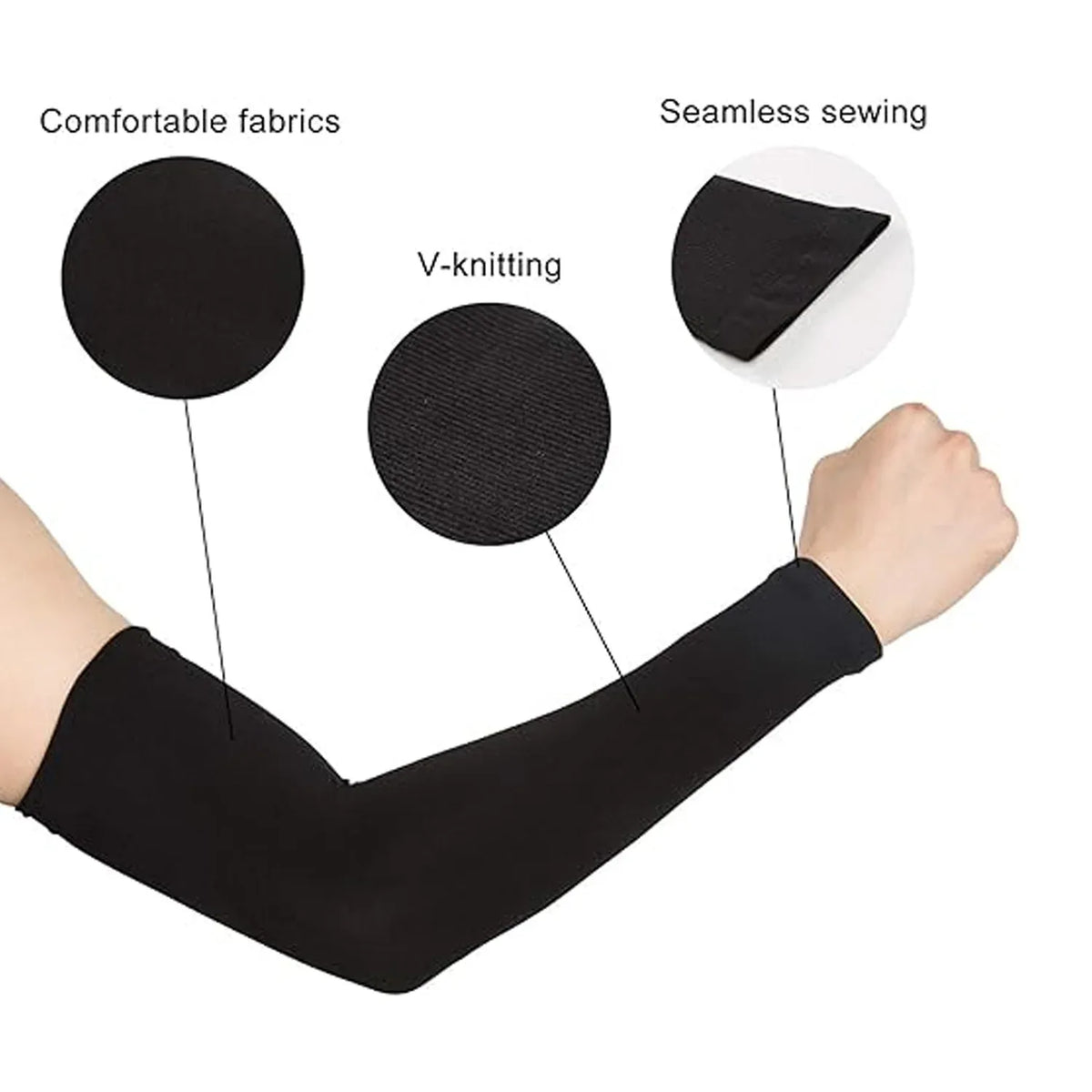 Stretchable Elbow Support Compression Sleeves (1 Pair) - Zidbik
