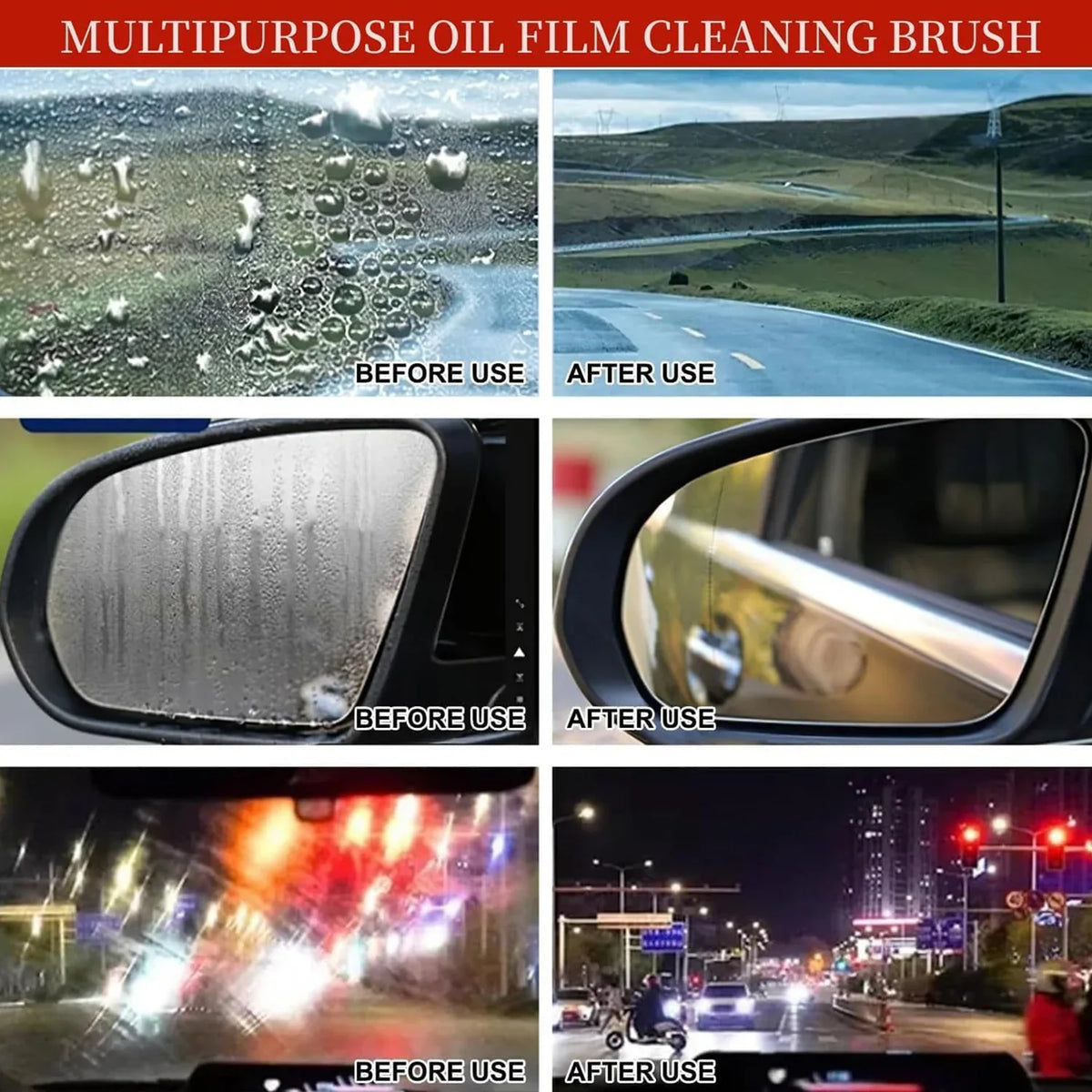 2-in-1 Car Oil Film Cleaning Brush - Zidbik