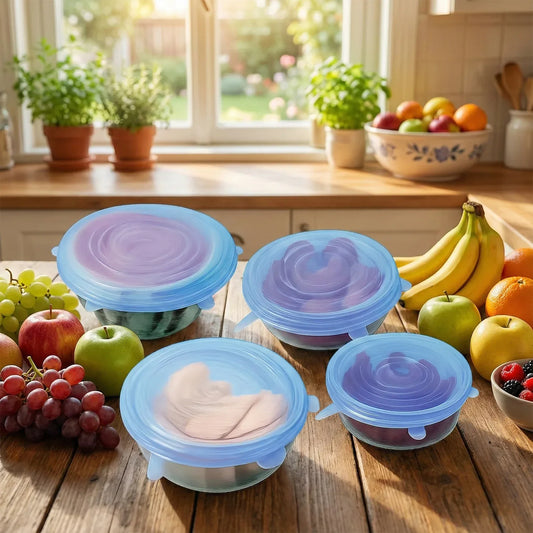 Reusable Silicone Stretch Lids 4 Piece Set - Zidbik