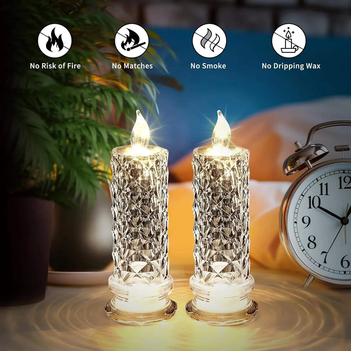 Decorative Led Crystal Candle Light (1 Pc) - Zidbik