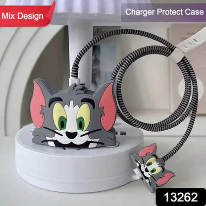 Cartoon Character Silicon Charger Case Cover For Ip 18-20w (Mix Design  1 Pc) - Zidbik