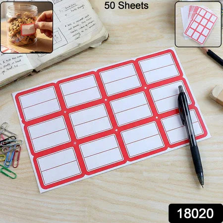 Writable Label Stickers 50 Sheets - Zidbik