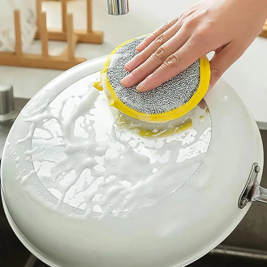 Double Side Dishwashing Sponge Dish Washing Brush (1 Pc) - Zidbik