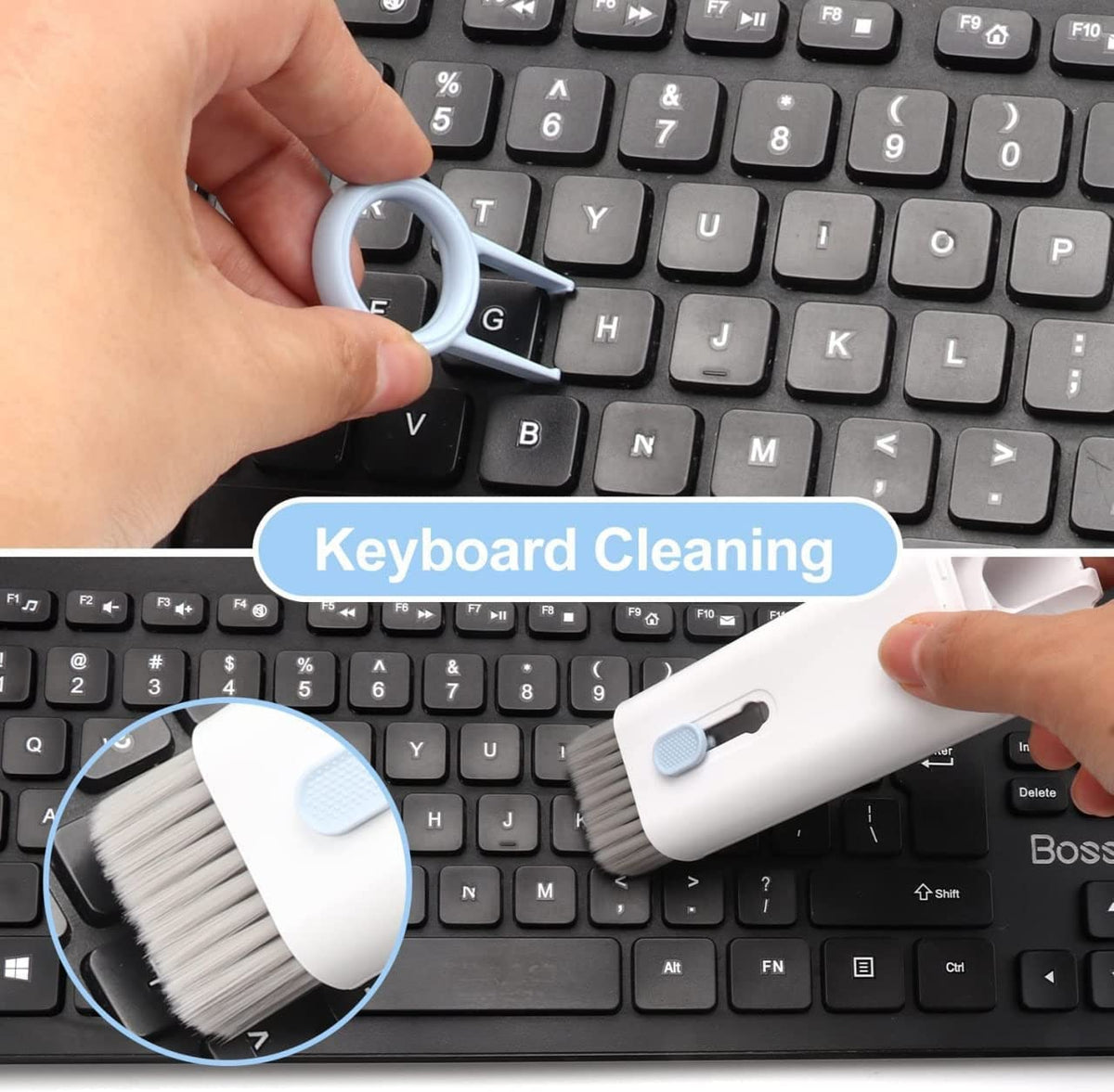 6462 7 In 1 Electronic Cleaner Kit Cleaning Kit For Monitor Keyboard Airpods Screen Dust Brush Including Soft Sweep Swipe Airpod Cleaner Pen Key Puller And Spray Bottle - Zidbik