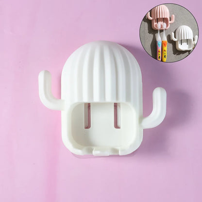 Wall Mounted Cactus-shape Toothbrush Holder (1 Pc) - Zidbik