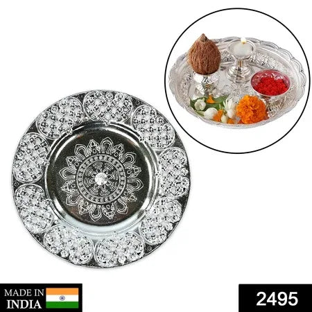 Beautiful 8-inch Plastic Pooja Thali Set Perfect For Daily Use Special Occasions (Plastic) - Zidbik