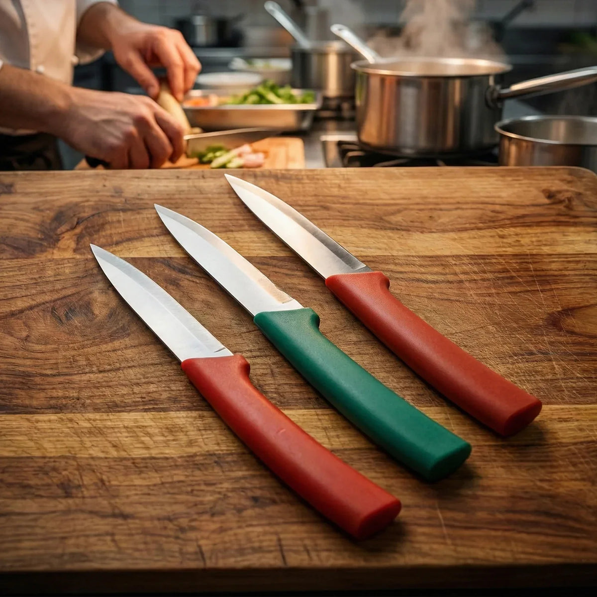 Multipurpose Kitchen Fruit Vegetable Cutting Knife Set (Pack Of 3) - Zidbik