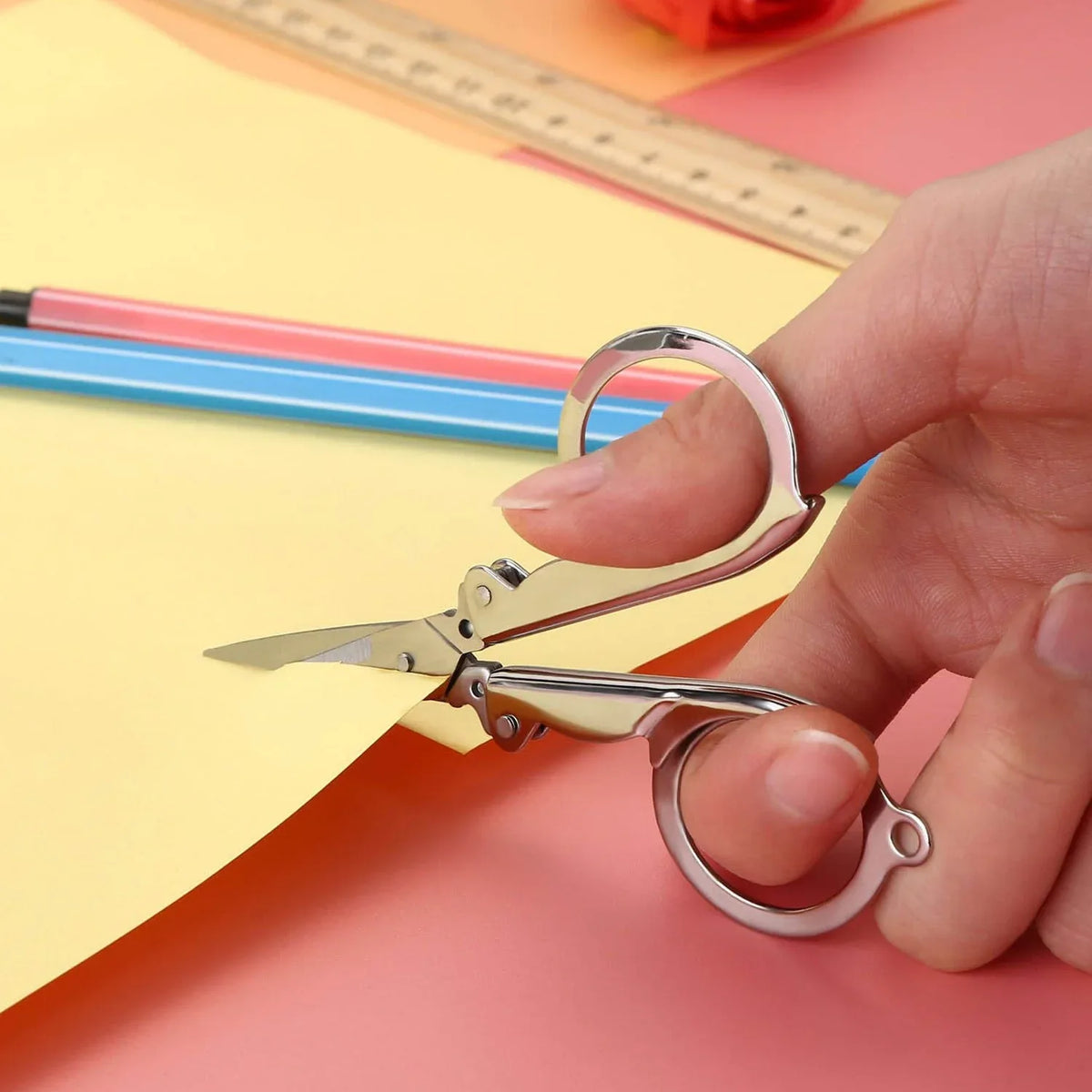 1784 Folding Scissor 3.5inch Used In Crafting And Cutting Purposes For Childrens And Adults. - Zidbik