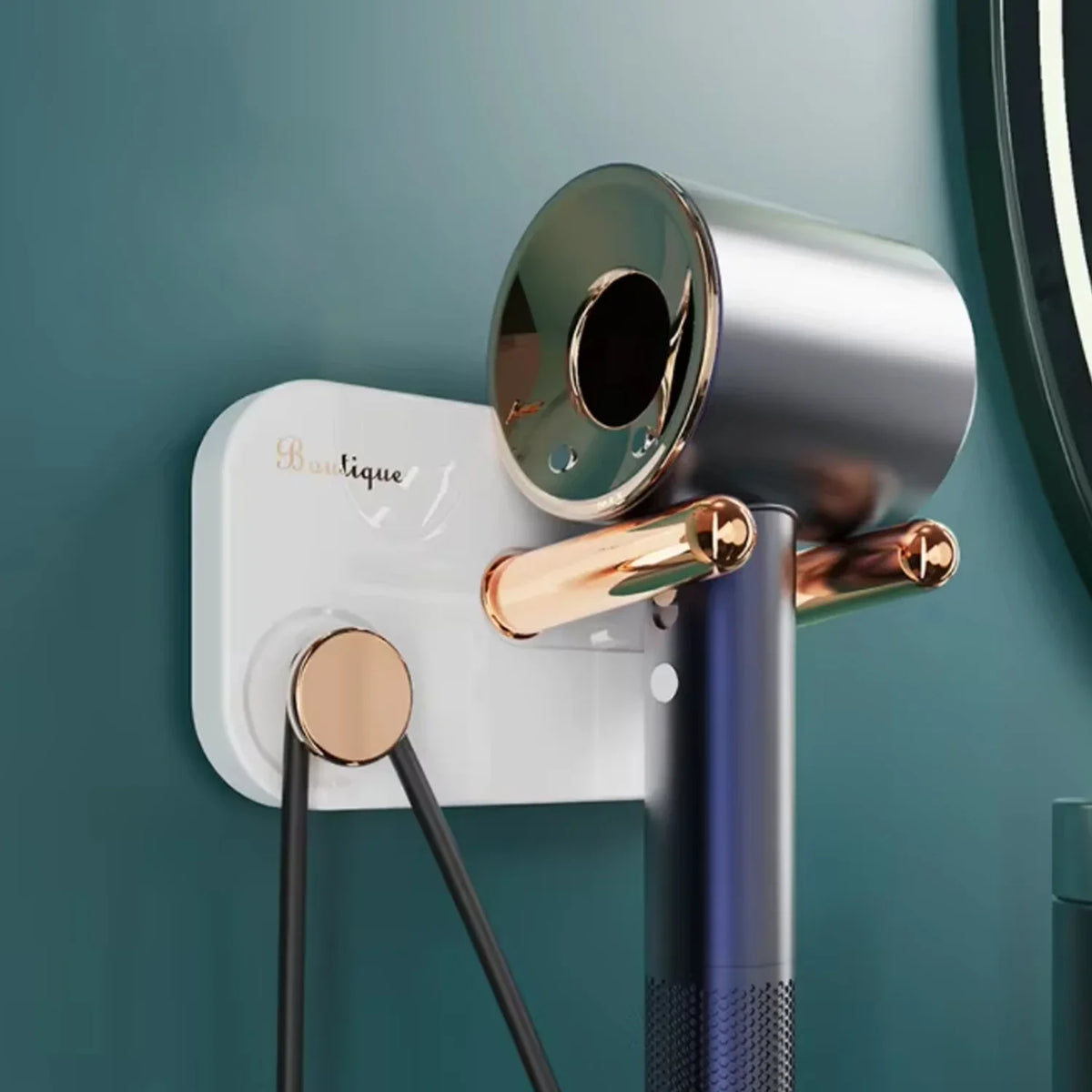Hair Dryer Wall Mount Self Adhesive Hair Dryer Holder (1 Pc) - Zidbik