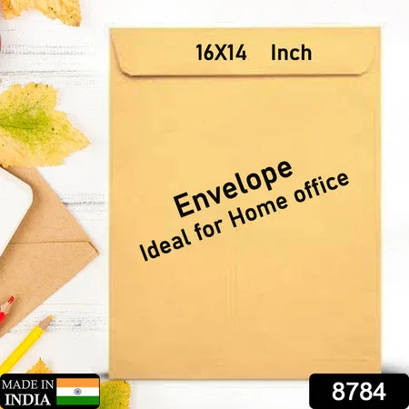 8784 Kraft Envelopes 16 X 14 Inch Brown Envelopes Envelopes Card Envelopes Kraft Paper Envelopes Invitation Envelopes Postcard Envelopes Quick Self Seal Stationery For General Office (1 Pc ) - Zidbik