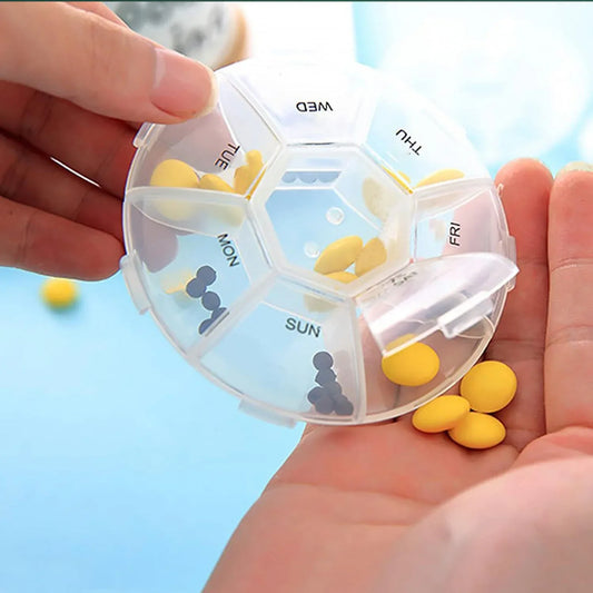 7-sided Portable Pill Box Medicine Planner Small Case - Zidbik