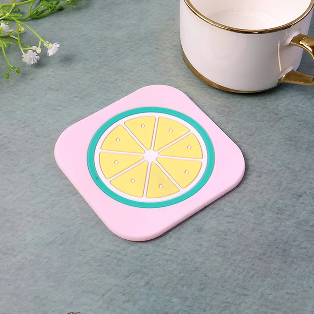 Premium Silicone Drink Coaster (1 Pc 88 Cm Mix Design) - Zidbik