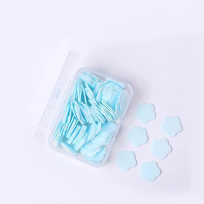 Mini Portable Travel Soap Paper Sheets Flower Shape (100 Pcs Set Approx Mix Color) - Zidbik