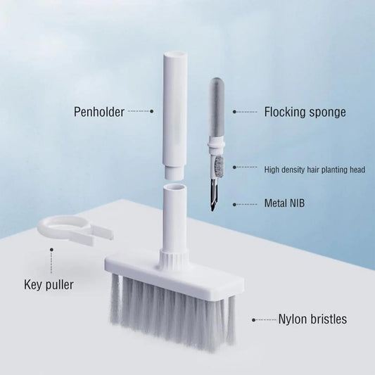 6251 5in1 Multi-function Soft Dust Clean Bush For Computer Cleaning With Corner Gap Duster Keycap Puller Remover For Gamer Pc - Zidbik