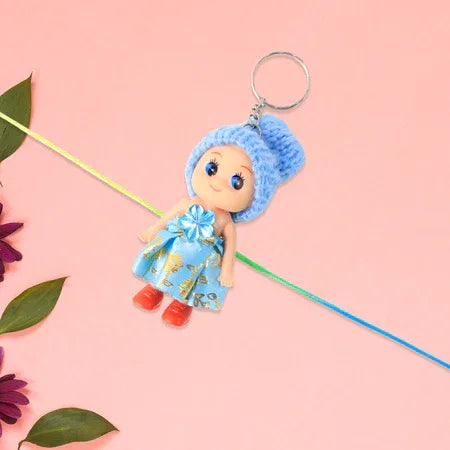 Multifunction Doll Rakhi For Kids Cute Soft Toy Rakhi With Keychain Use Decorative Fancy Rakhi Cum Keyring For Boys Girls - Zidbik