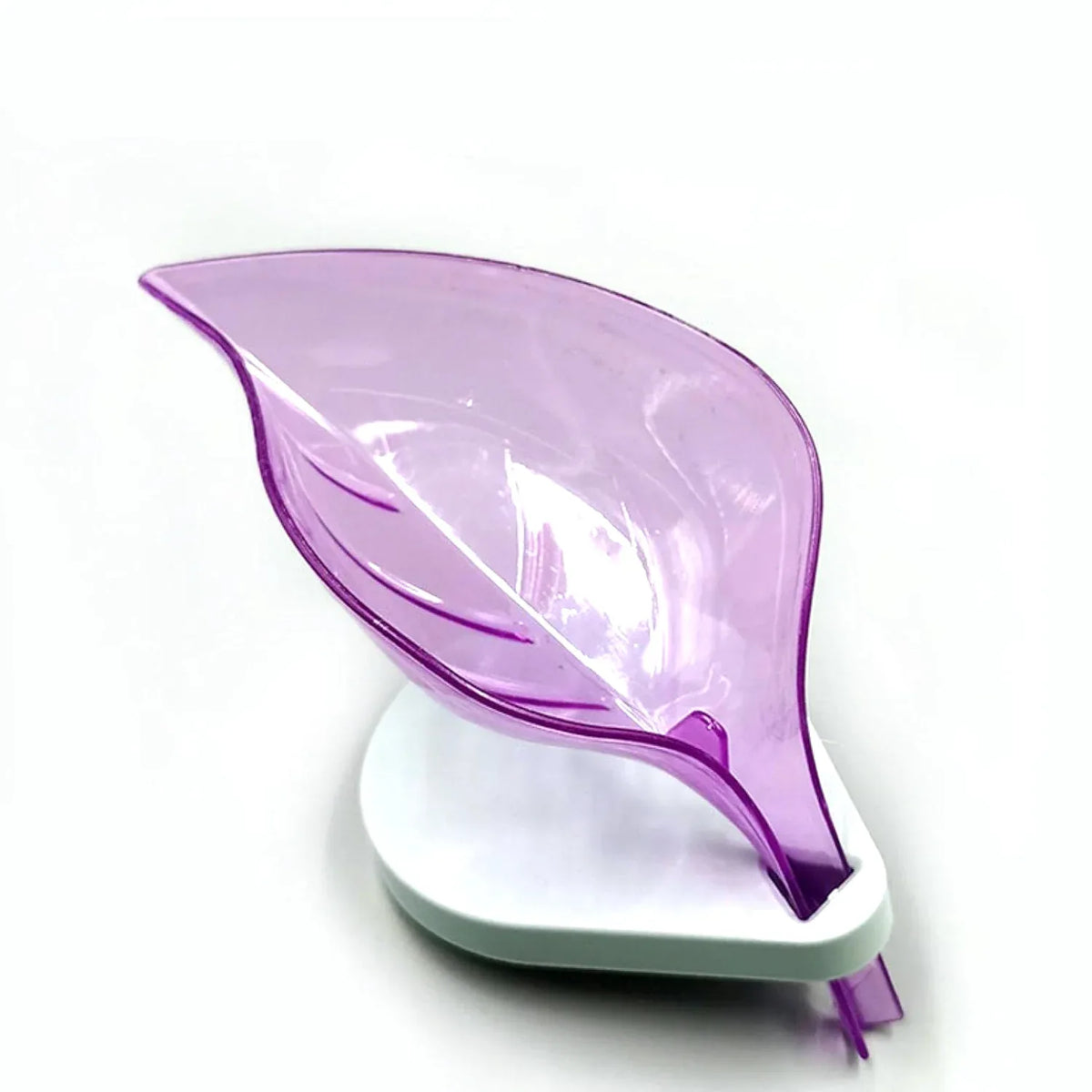 1081 Soap Tray Self Draining Leaf Soap Box Storage Soap Box Rack Leaf Laundry Soap Box With Suction Cup Suitable For Bathroom And Kitchen Plastic Tray Rack (1 Pc) - Zidbik