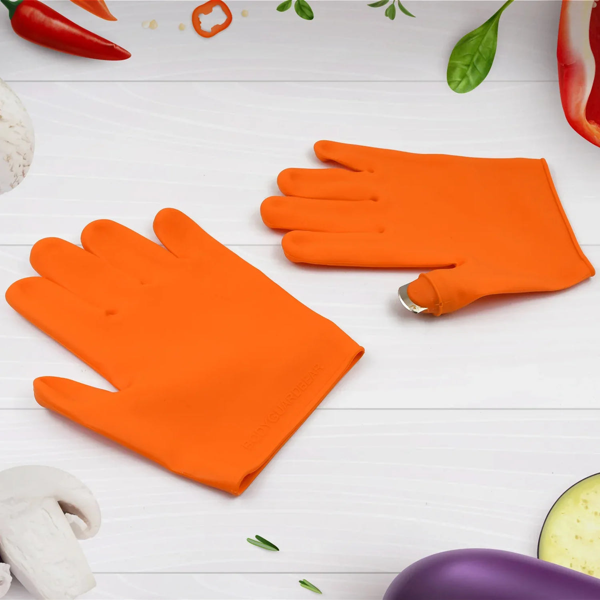 Gloves Silicone Thumb Knife Finger Protector Gears Cutting Vegetable Harvesting Knife - Zidbik