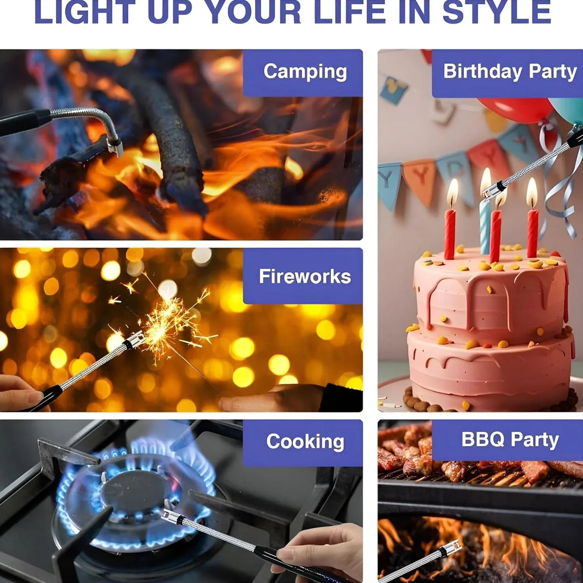 Metal Rechargeable Electric Arc Lighter With Flexible Neck (1 Pc) - Zidbik