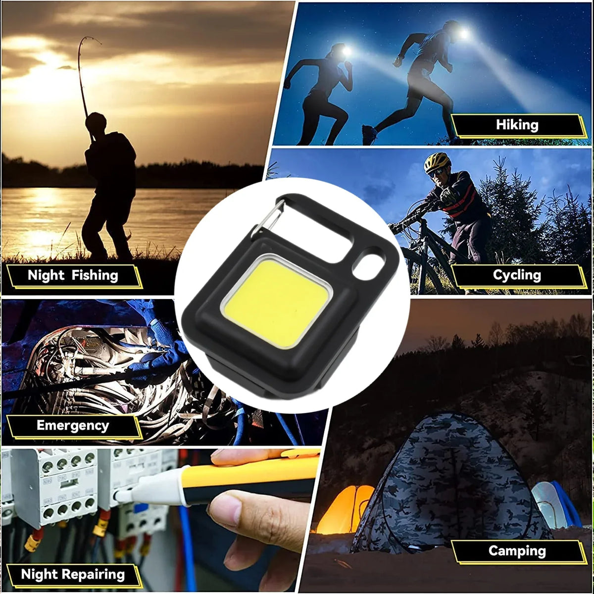 17784 Led Battery Operated Keychain Flashlight Small Work Light Withfolding Bracket Bottle Opener For Camping Hiking Emergency (1 Pc Moq - 36 Pcs) - Zidbik