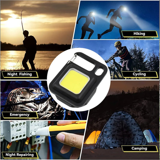 17784 Led Battery Operated Keychain Flashlight Small Work Light Withfolding Bracket Bottle Opener For Camping Hiking Emergency (1 Pc Moq - 36 Pcs) - Zidbik