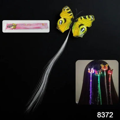 Led Butterfly Hair Braid Clip (Mix Color 1 Pc) - Zidbik